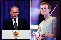 Vladimir Poutine et Vitalik Buterin, fondateur d'Ethereum.
