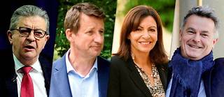 Les candidats à la présidentielle 2022 Jean-Luc Mélenchon, Yannick Jadot et Anne Hidalgo.
