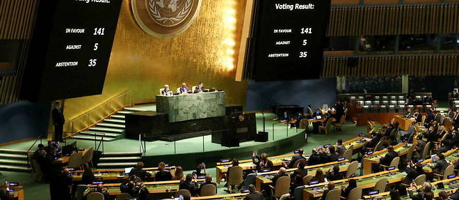 Une session de l'Assemblee generale de l'ONU sur l'Ukraine le 2 mars.
