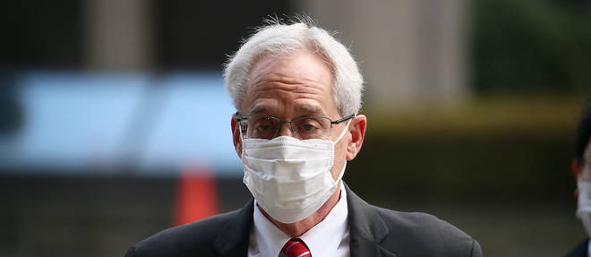 Greg Kelly arrivant au tribunal de Tokyo le 3 mars 2022.
