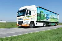 Démonstration extrême, ce camion Daf fonctionnant au biodiesel réduit ses émissions de CO 2  de 89 % ! Trop simple sans doute pour Bruxelles.
