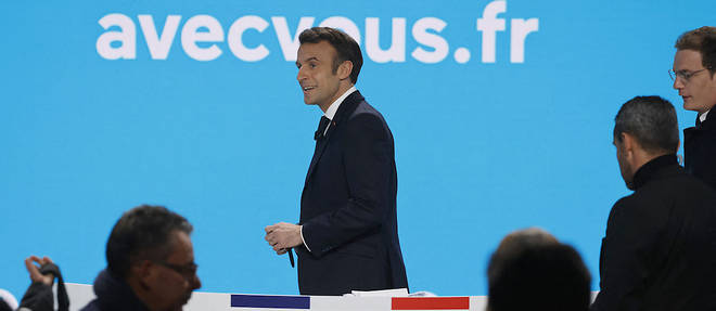Emmanuel Macron lors de sa conference de presse.
