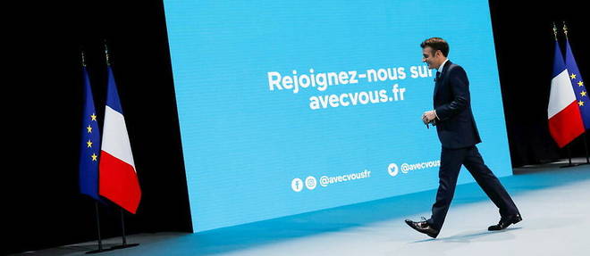 Emmanuel Macron, president de la Republique, candidat a sa succession pour l'election presidentielle de 2022, a tenu une conference de presse pour presenter son programme.
