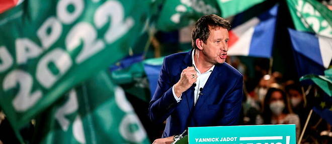 Yannick Jadot n'a pas fait de grand meeting depuis le debut de la campagne presidentielle. Ici, a Lyon en janvier.

