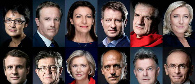 Les 12 candidats a l'election presidentielle 2022.
