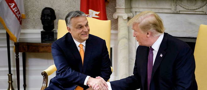 Hungarian Prime Minister Viktor Orban received at the White House by Donald Trump on May 13, 2019.