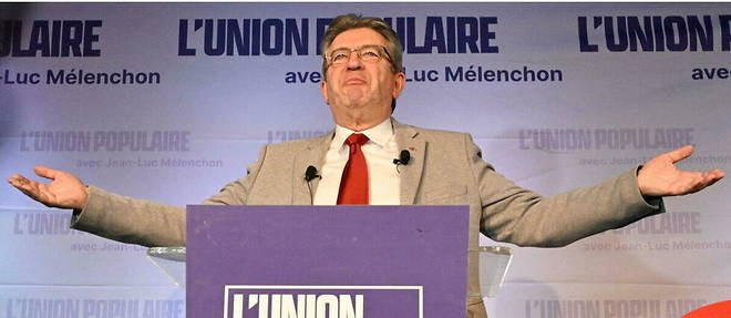 Faiseur de roi. Jean-Luc Melenchon au Cirque d'hiver, le 10 avril. Il appelle a ne pas voter Le Pen... sans toutefois se prononcer pour Macron. Et, fort de ses 21,95 %, LFI pesera -desormais lourd dans l'avenir de la gauche. 
