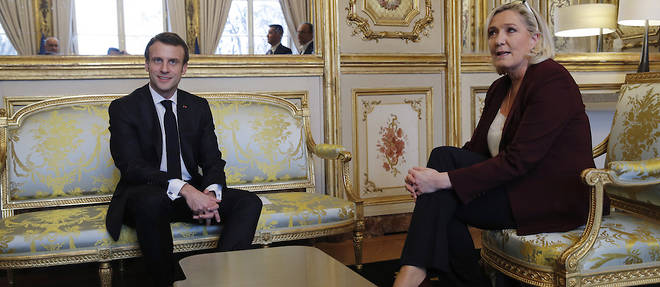 Emmanuel Macron et Marine Le Pen en 2019.
