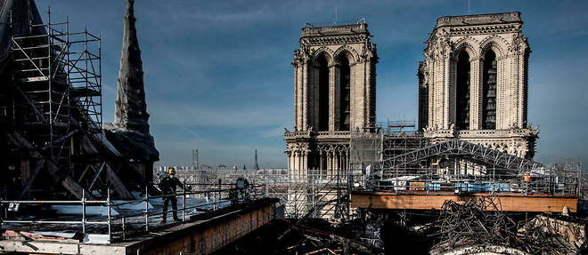 Le chantier a Notre-Dame de Paris. 