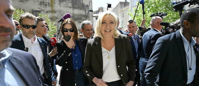 Marine Le Pen at Lauris, in the south of France, on April 15.