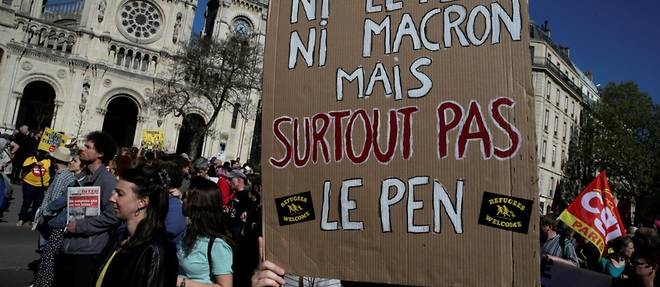 Pres de 23.000 manifestants en France contre l'extreme droite, loin d'etre pro-Macron