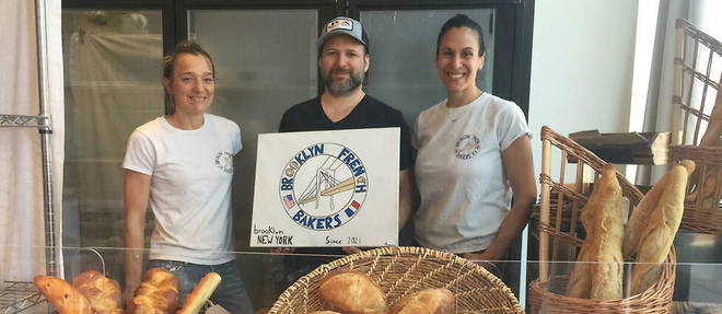 Nelly Azambre, Teddy Collet and Sabrina Laboure, founders of Brooklyn French Bakers.