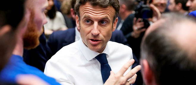 Emmanuel Macron lors de son deplacement au Havre.
