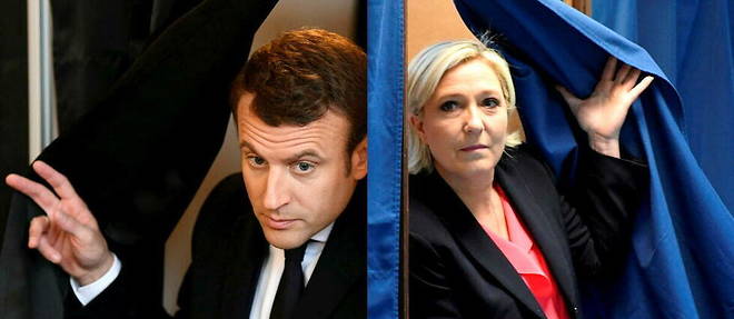 Emmanuel Macron et Marine Le Pen en 2017.
