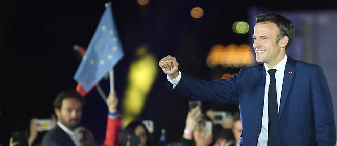 Emmanuel Macron au Champ de Mars.
