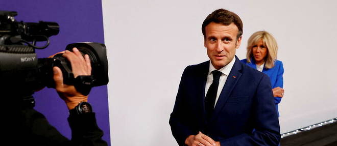 Avant le debat du second tour Macron-Le Pen, a Saint-Denis, le 20 avril 2022. 
