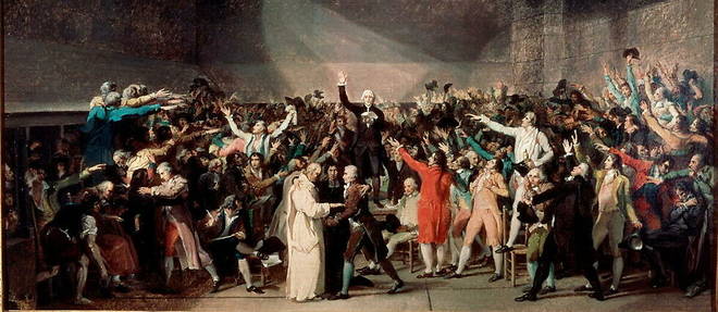 Le serment du jeu de Paume, le 20 juin 1789, au milieu Jean Sylvain Bailly (1736-1793) - Peinture de Jacques-Louis David (1748-1825) - Paris, musee Carnavalet 
