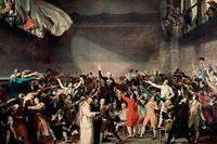 Le serment du jeu de Paume, le 20 juin 1789, au milieu Jean Sylvain Bailly (1736-1793) - Peinture de Jacques-Louis David (1748-1825) - Paris, musée Carnavalet 
