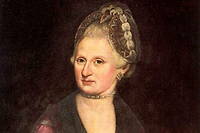 Anna Maria Pertl, mère de Wolfgang Amadeus Mozart, peinte par   Rosa Hagenauer-Barducci vers 1775.
