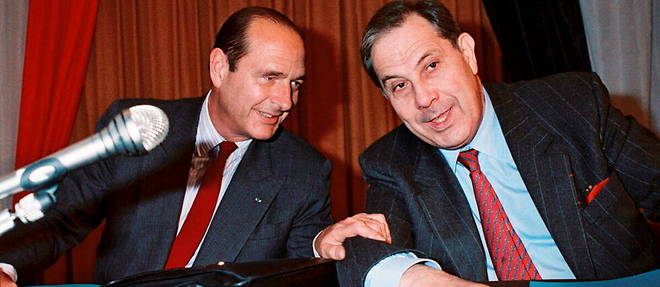 Jacques Chirac et Charles Pasqua en mai 1988.
