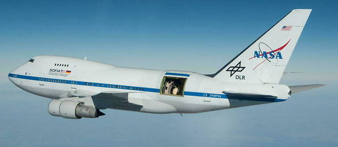 Le Boeing 747SP specialement modifie par la Nasa pour son observatoire stratospherique Sofia.
