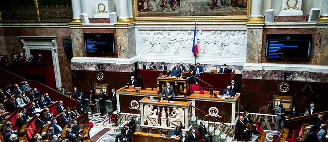 Photo de l'hémicycle de l'Assemblée nationale, le 3 mars 2022.
