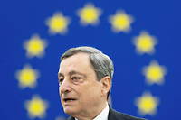 Mario Draghi pendant son discours du 3 mai devant le Parlement européen.
