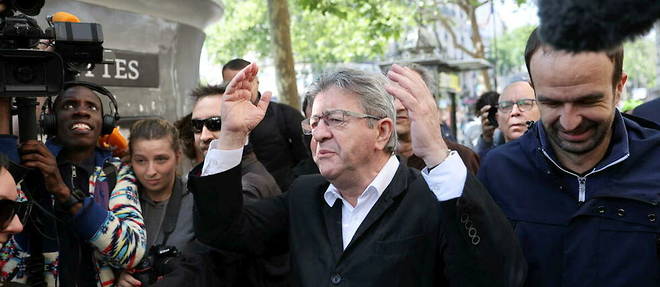 Jean-Luc Melenchon lors des rassemblements du 1er mai a Paris.
