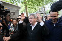 Jean-Luc Mélenchon lors des rassemblements du 1 er  mai à Paris.
