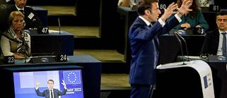 Emmanuel Macron à Strasbourg le 9 mai lors de la Conférence pour le futur de l'Europe.
