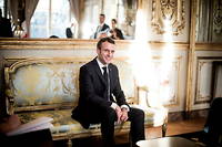 Emmanuel Macron, le president de la Republique, a l'Elysee, en fevrier 2019.
