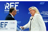 Marine Le Pen et Eric Zemmour le 21 fevrier 2022.
