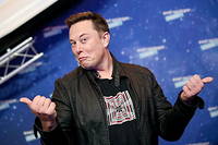 Elon Musk à la cérémonie du Axel Springer Award à Berlin, le 1 er  décembre 2020.
