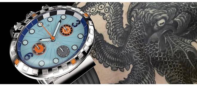 La montre Restrepo Octopus Chronograph est disponible en deux coloris (edition limitee 50 exemplaires par couleur). 1 551 EUR.
