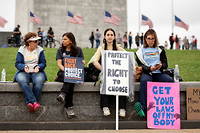 Manifestantes en faveur de l'avortement a Washington, le 14 mai.
