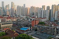 Vue depuis la tour d'Alexis, Français résidant à Shanghai, mai 2022.
