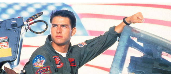 Tom Cruise sur le tournage du premier << Top Gun >>. Il presente au festival de Cannes << Top Gun Maverick >> hors competition.
