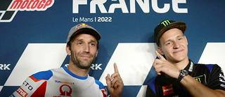 Fabio Quartararo (à droite) se classe 4 e  tandis que Johann Zarco (à gauche) est remonté à la 5 e  place du Grand Prix de France moto.
