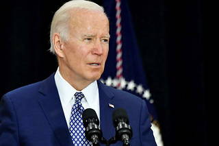Joe Biden le 17 mai 2022 à Buffalo après un attentat raciste.
