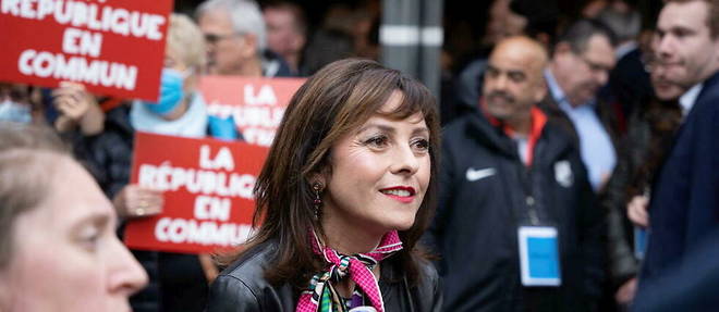 Carole Delga a Toulouse, lors d'un rassemblement contre l'extreme droite, le 21 avril 2022.
