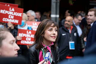 Carole Delga à Toulouse, lors d'un rassemblement contre l'extrême droite, le 21 avril 2022.
