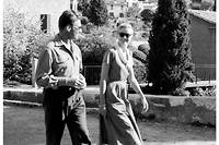 Grace Kelly et l'acteur Jean-Pierre Aumont à Saint-Paul-de-Vence en mai 1955.
