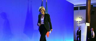 Valérie Pécresse au soir du premier tour de l'élection présidentielle, le 10 avril 2022.  
