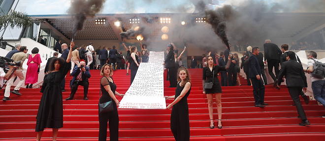 129 noms ont ete affiches sur les marches du Palais des Festivals, a Cannes.

