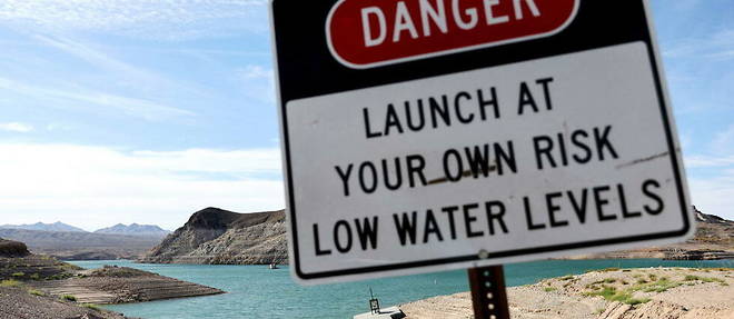 Le lac Mead souffre de la secheresse qui frappe la region de Las Vegas.
