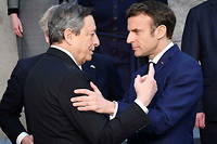 Mario Draghi et Emmanuel Macron.

