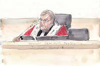 Au procès des attentats du 13 novembre 2015, le président de la cour d'assises spéciale, Jean-Louis Périès.
