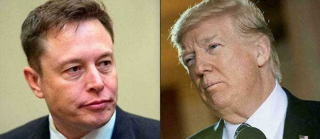 Le milliardaire sud-african Elon Musk et l'ancien president americain Donald Trump.
