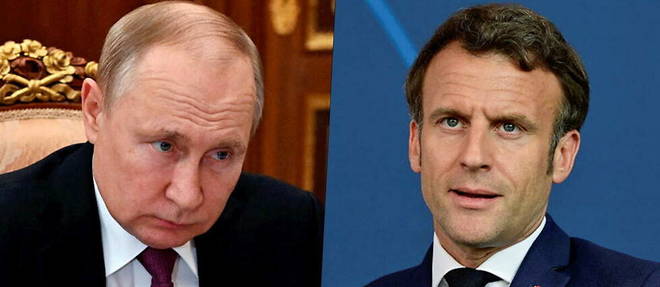 Vladimir Poutine et Emmanuel Macron.
