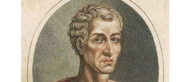 Lucien de Samosate (v. 120-v. 180), gravure (detail) de William Faithorne (XVIIe siecle), colorisee.
